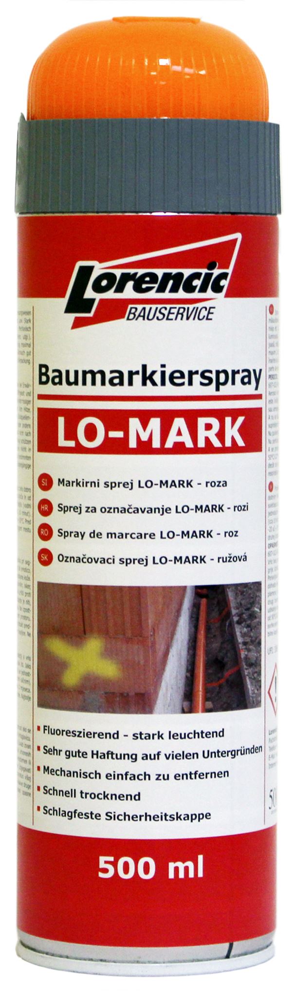 =§= Sprej za označavanje LO-MARK narančasti 500ml 12kom/kart 75kart/pal, Z241616LO