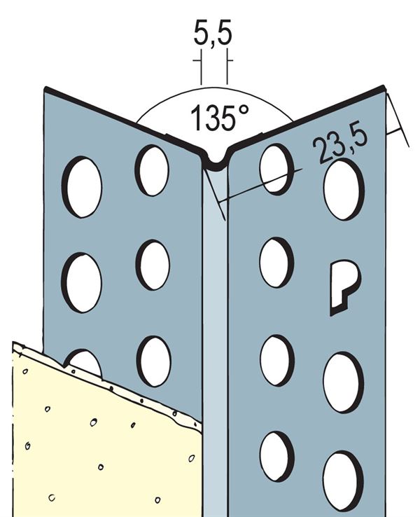 Alu kutnik 135° 23x23mm, 3m/štanga, 50štangi/bunt, 25karton/paleta, Z40433