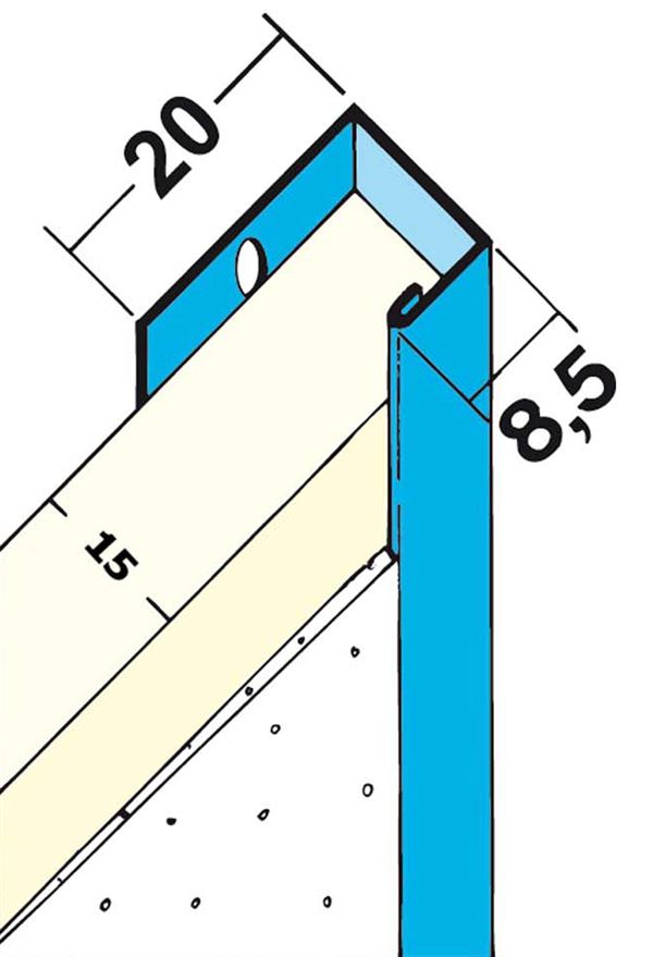 Obrubni profil od čeličnog lima 1122 15mm, 2,5m/štanga, 25štangi/bunt, 70bunt/paleta, Z41122250
