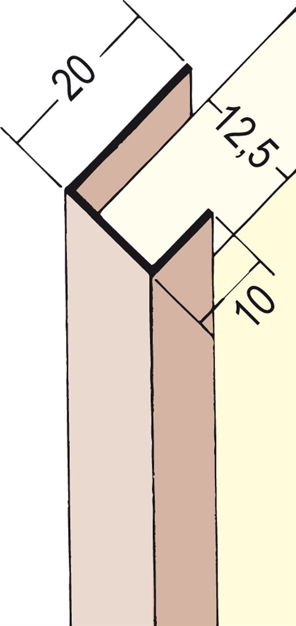 Obrubni profil PVC 3741 12,5mm, 2,5m/štanga, 50štangi/bunt, 36bunt/paleta, Z43741250
