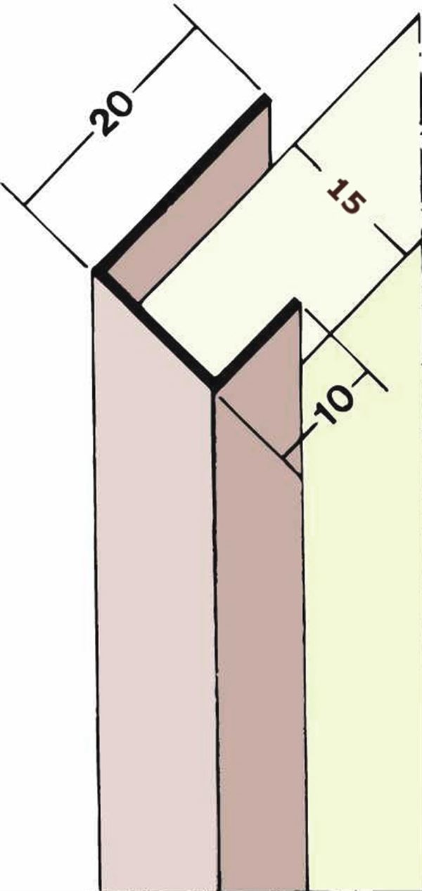 Obrubni profil PVC 3747 15mm, 2,5m/štanga, 50štangi/bunt, 36bunt/paleta, Z43747250