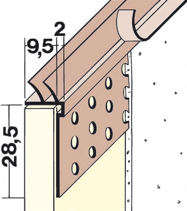 Završni profil PVC 3784 3,00/štanga, 30štangi/karton 63kart/pal, Z43784300