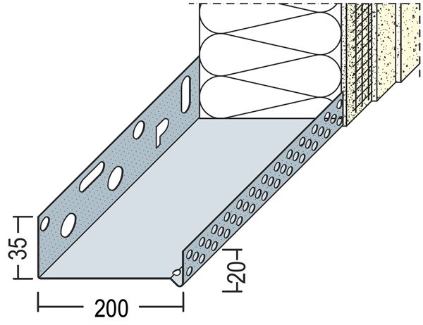 Sokl profil WDVS alu 200mm 90820 (9218) 2,50m/štanga, 6štangi/bunt, Z490820
