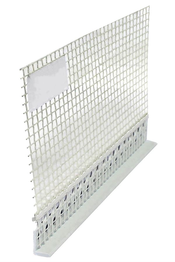 Završni profil WDVS, PVC s mrežicom 2,5m/štanga, 10mm debljina žbuke, 25štangi/karton, 109kartona/paleta, Z6411250