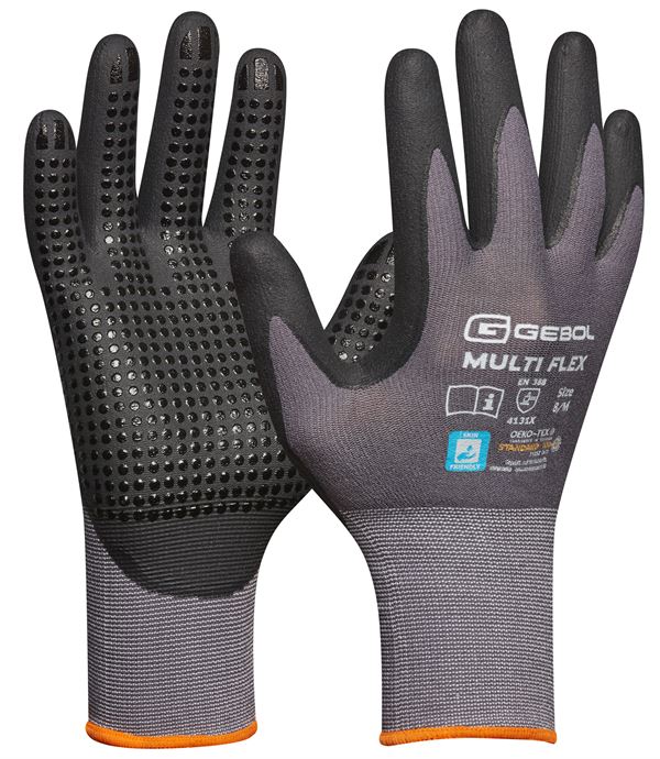 Radne rukavice za montažu MULTI FLEX, sivo/crne, EN388+407, vel. 9, 12pari/pak, 72pari/karton, Z709277