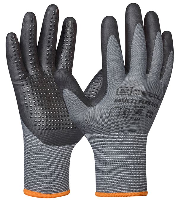 Radne rukavice za montažu MULTI FLEX ECO, sivo/crne, EN388, vel. 10, 12pari/pak, 120par/karton, Z709678