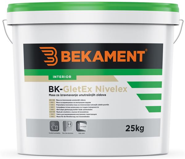 BEKAMENT BK GLETEX NIVELEX masa za izravnavanje 25kg/kanta 27kanta/pal, ZA16651