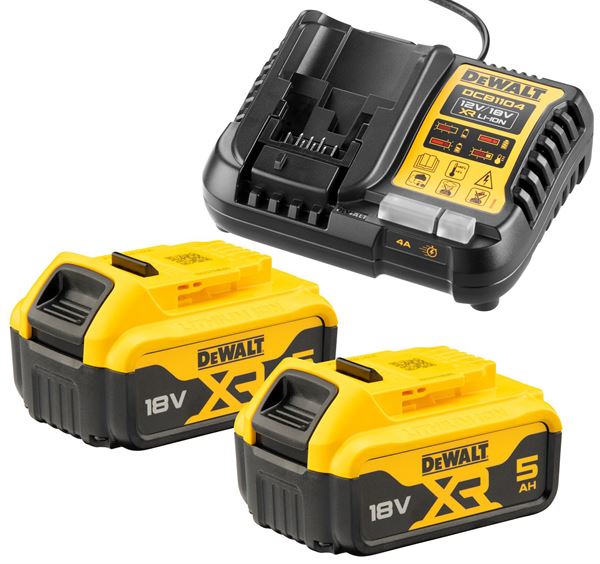 =80= AkuPlus početni set DEWALT® DCB1104P2, 2x18V 5,0Ah baterije i punjač, ZDCB1104P2-QW