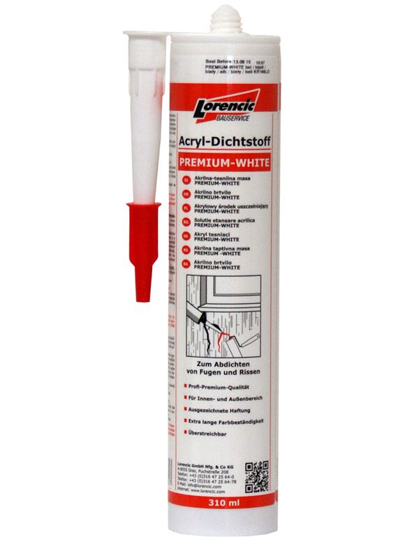 Akrilno brtvilo PREMIUM-WHITE 310ml 12kom/karton, 120karton/paleta, ZKR166LO