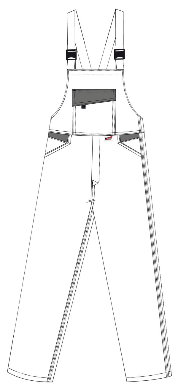 Hlače s naramenicama LO-ACTIVE bijele/antracit 245 g/m² vel. 50 5kom/pak, ZLO-ACTWA-LH50