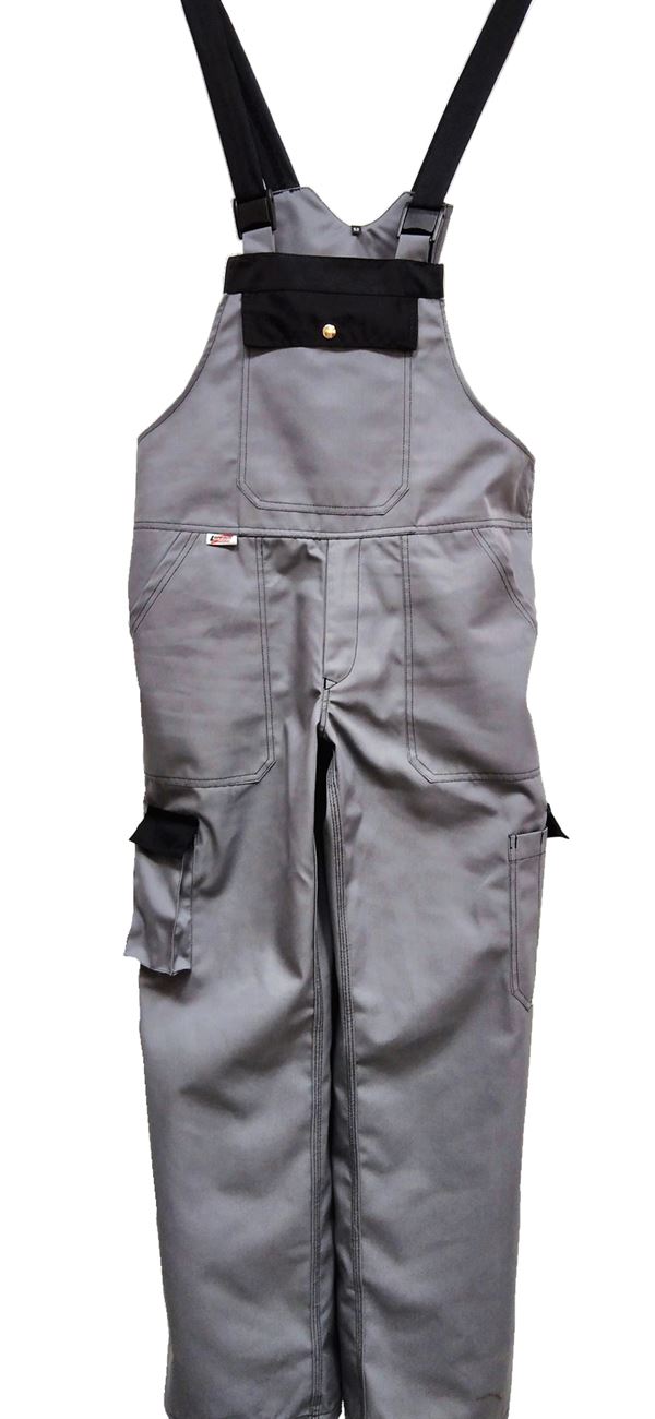 Hlače s naramenicama LO-PROTEC sivo/crne 245 g/m² vel. 56, ZLO-PROTGBLH56